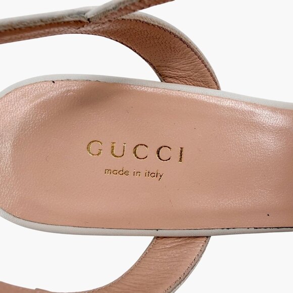 Gucci Aitana White GG Marmont Espadrille Platform Wedge Heel Sandal Size 37 US 7 - Picture 13 of 13